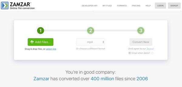 Zamzar オンラインコンバーター