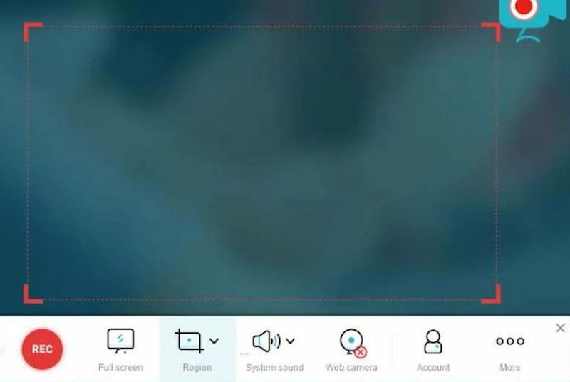 Apowersoft Rec 録画開始ボタン