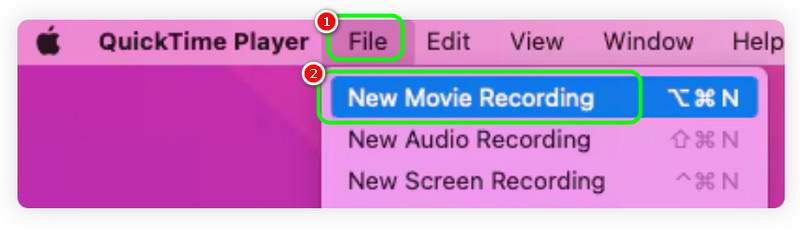 QuickTimeの新規ムービー収録