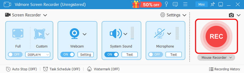 VidmoreのRECボタン