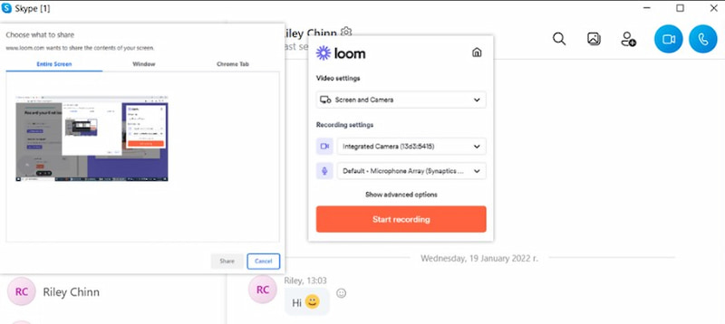 Loom スクリーンレコーダー Skype通話レコーダー