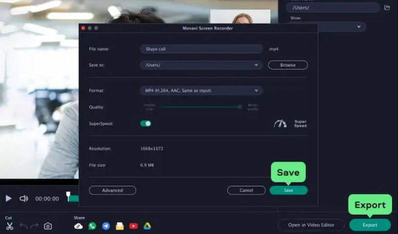 Movavi Screen Recorder Skype通話レコーダー.