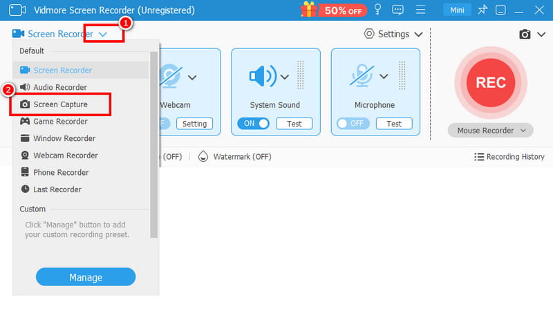 スクリーンキャプチャ機能 Vidmore