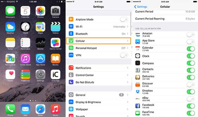 モバイルデータ通信を有効にする