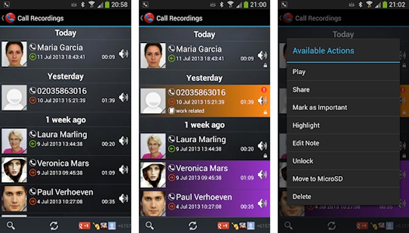Galaxy call recorder