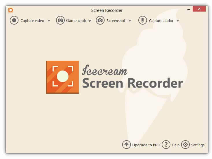 Icecream Screen Recorderのインターフェース