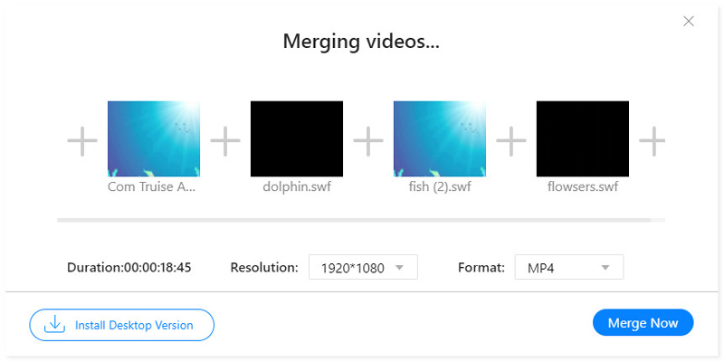 SWF ファイルをオンラインで結合