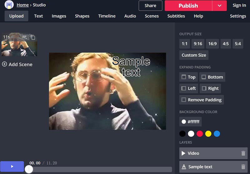 Kapwing でウォーターマークをオーバーレイ