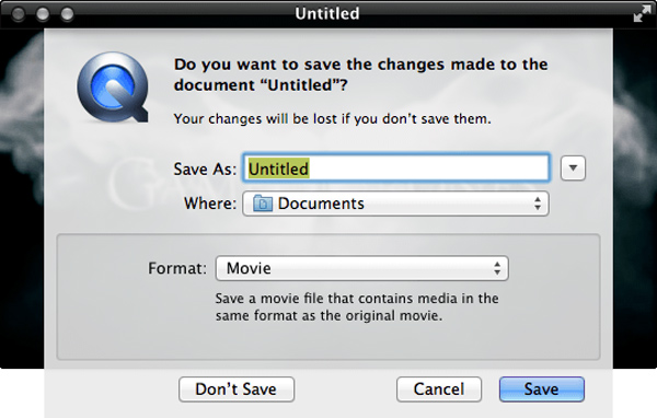トリミングした動画を保存