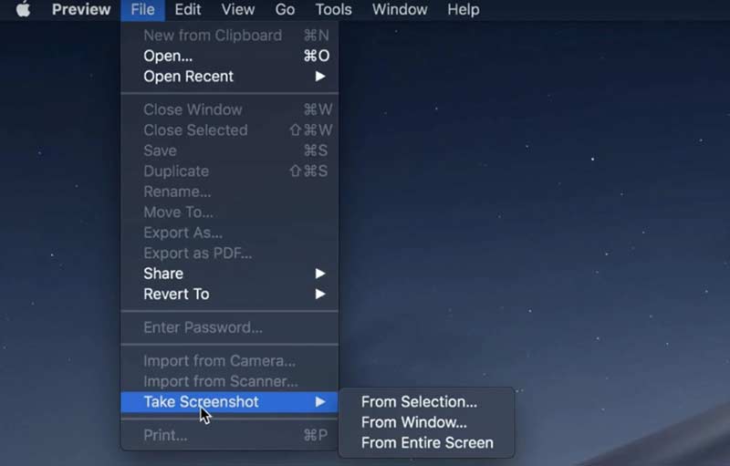 プレビュー付きのスクリーンショット