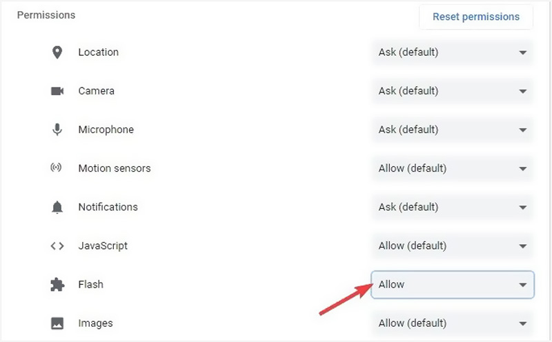 Chrome で動画が再生されないときに Flash を有効にする
