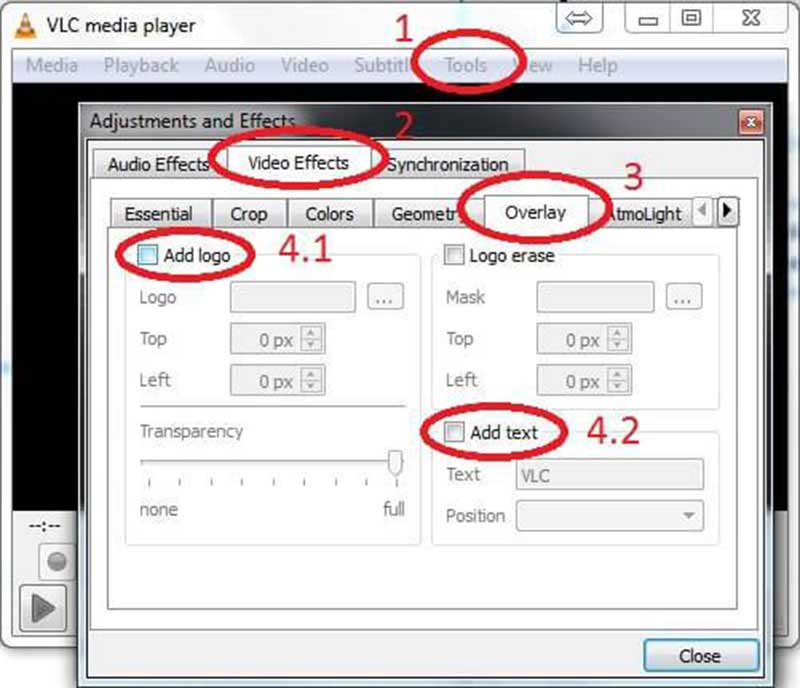 VLC のウォーターマーク