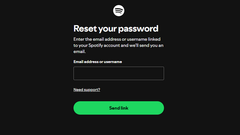 Spotify パスワードをリセット