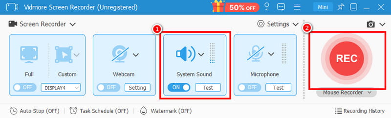Vidmore システムサウンド REC
