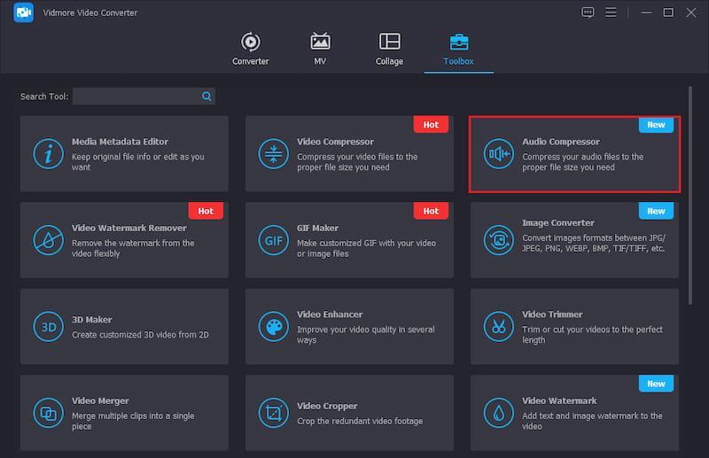 オーディオコンプレッサーをクリック