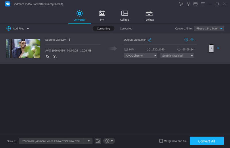 iPhone 用に AVI を変換