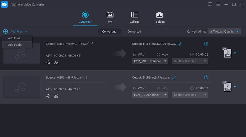 Vidmore VCAddAIFFファイル