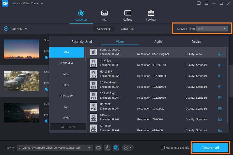 反転した動画の出力を保存