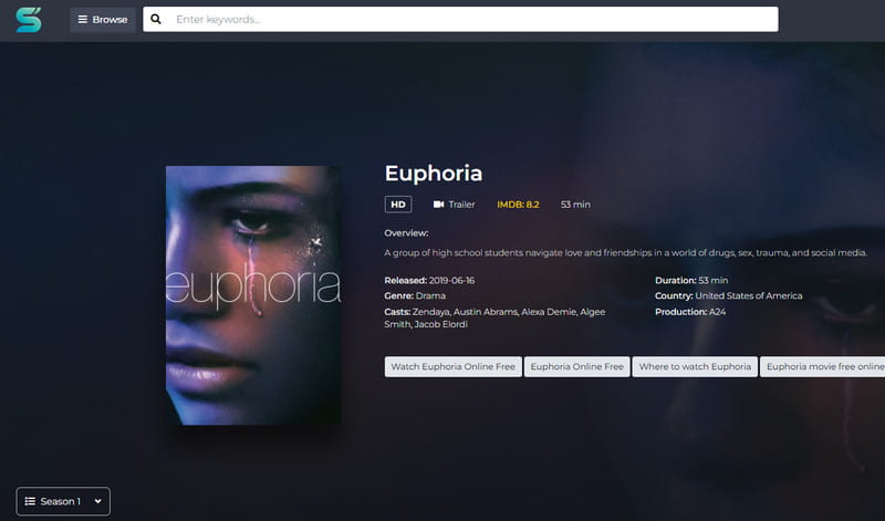 SFlixで『Euphoria』を観る