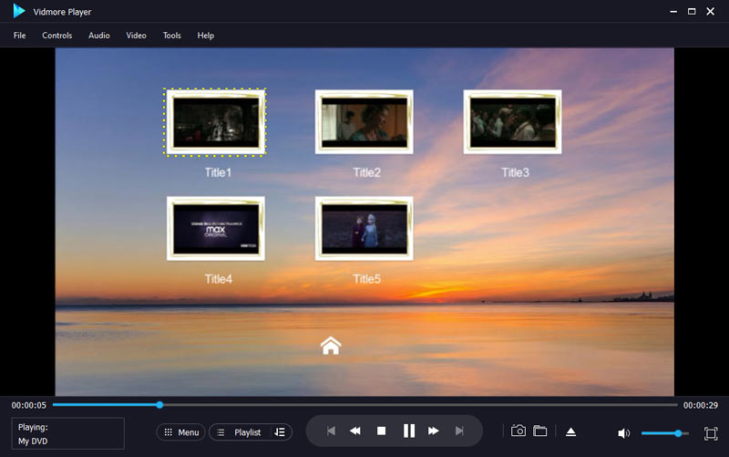 DVDメニューを開く